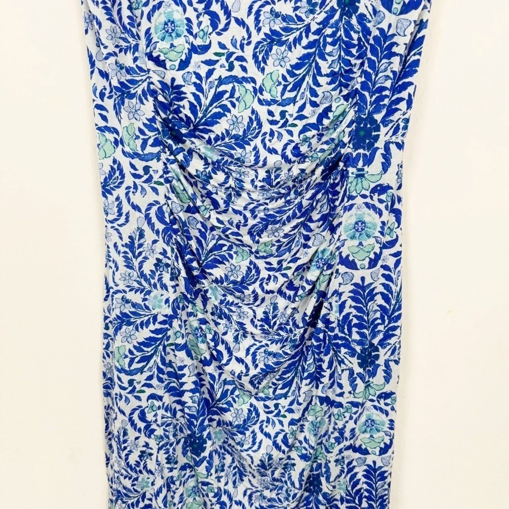 Tory Burch Blue Printed silk jersey Midi dress